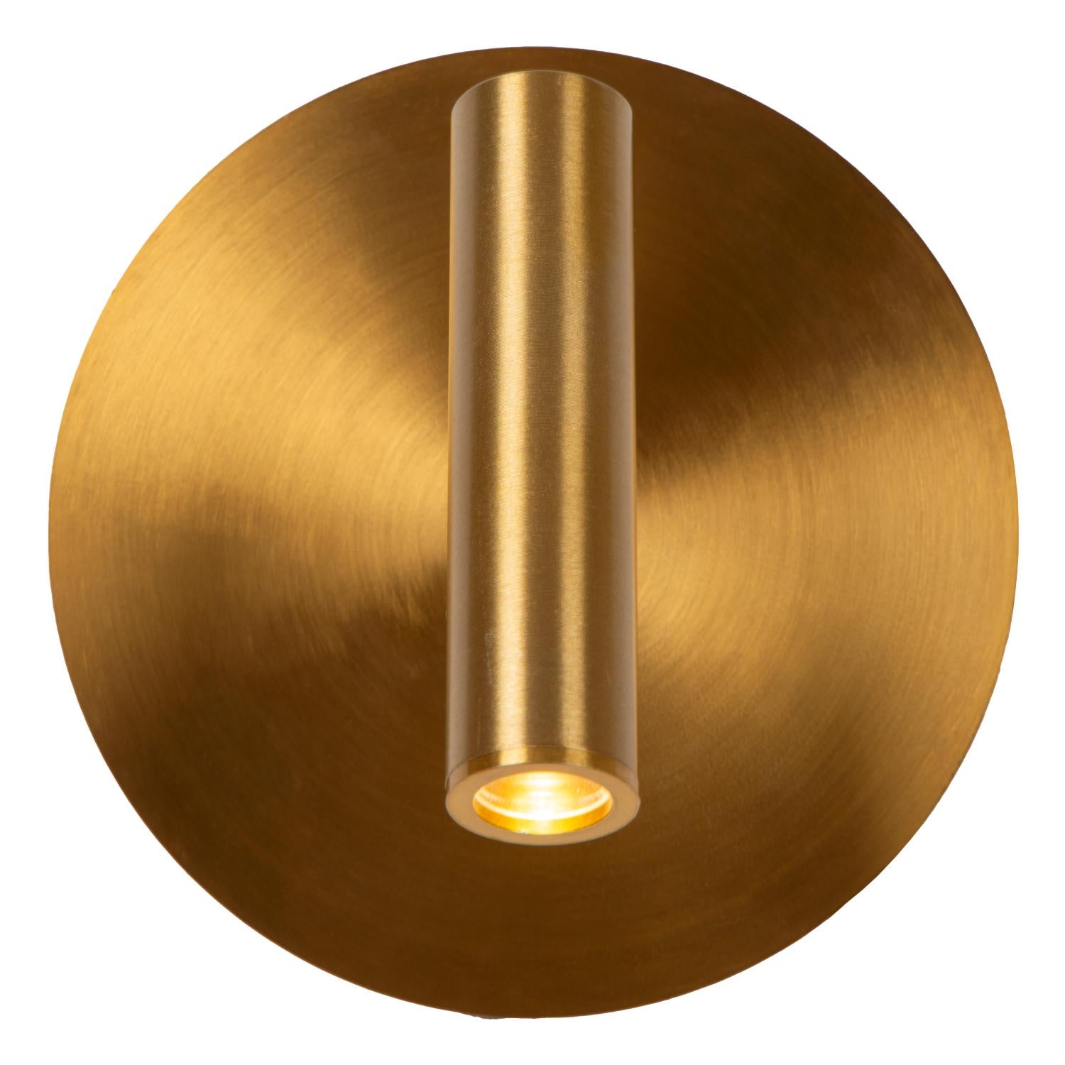 JOLIJN - Lampe de chevet / Applique murale rechargeable - Batterie/Pile - Ø 10,2 cm - LED - 1x2W 3000K - Magnétique - Or mat / Laiton
