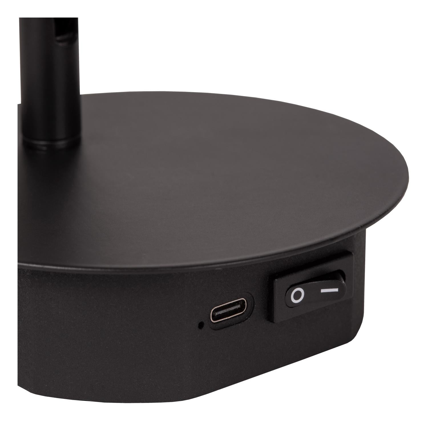 JOLIJN - Lampe de chevet / Applique murale rechargeable - Batterie/Pile - Ø 10,2 cm - LED - 1x2W 3000K - Magnétique - Noir