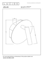 JOLIJN - Lampe de chevet / Applique murale rechargeable - Batterie/Pile - Ø 10,2 cm - LED - 1x2W 3000K - Magnétique - Noir