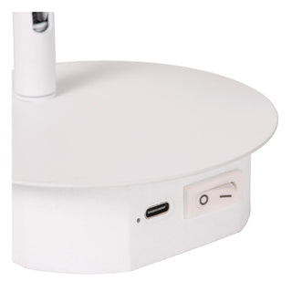JOLIJN - Oplaadbare Bedlamp / Wandlamp - Accu/Batterij - Ø 10,2 cm - LED - 1x2W 3000K - Magnetisch - Wit
