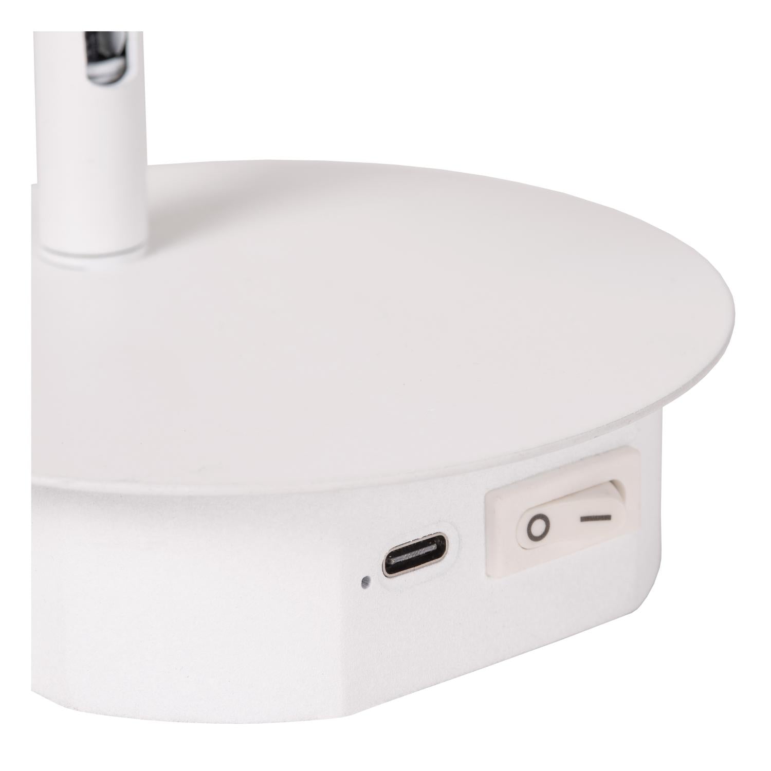 JOLIJN - Oplaadbare Bedlamp / Wandlamp - Accu/Batterij - Ø 10,2 cm - LED - 1x2W 3000K - Magnetisch - Wit