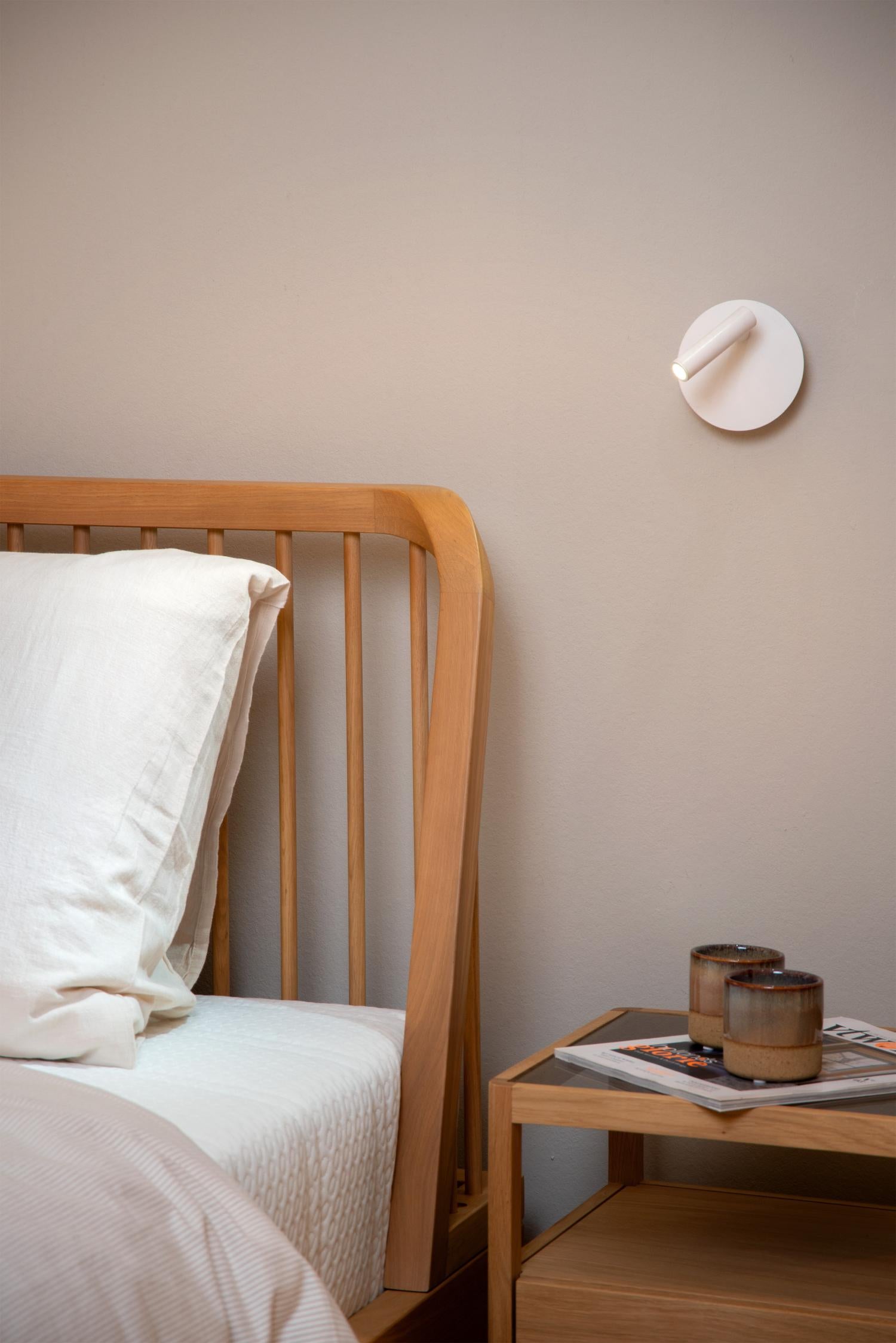 JOLIJN - Oplaadbare Bedlamp / Wandlamp - Accu/Batterij - Ø 10,2 cm - LED - 1x2W 3000K - Magnetisch - Wit