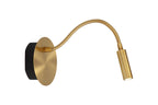 JOLIJN - Lampe de chevet / Applique murale rechargeable - Batterie/Pile - Ø 11 cm - LED - 1x2W 3000K - Magnétique - Or mat / Laiton