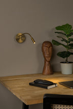 JOLIJN - Lampe de chevet / Applique murale rechargeable - Batterie/Pile - Ø 11 cm - LED - 1x2W 3000K - Magnétique - Or mat / Laiton