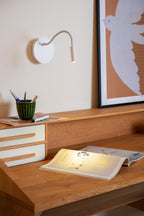 JOLIJN - Rechargeable bed light / wall light - Battery - Ø 11 cm - LED - 1x2W 3000K - Magnetic - White
