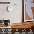 JOLIJN - Rechargeable bed light / wall light - Battery - Ø 11 cm - LED - 1x2W 3000K - Magnetic - White