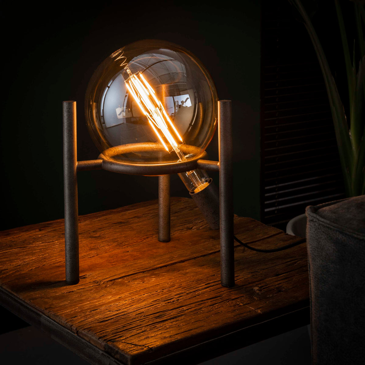 Table lamp Saturn light source old silver - 1-light, 34 cm high