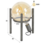 Table lamp Saturn light source old silver - 1-light, 34 cm high