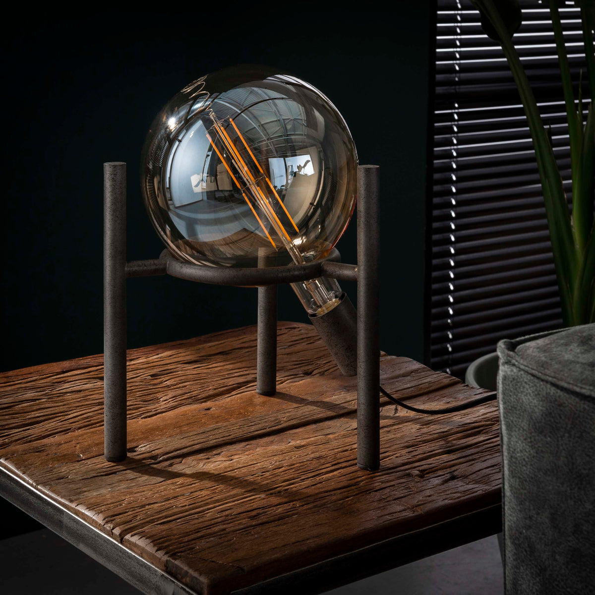 Table lamp Saturn light source old silver - 1-light, 34 cm high