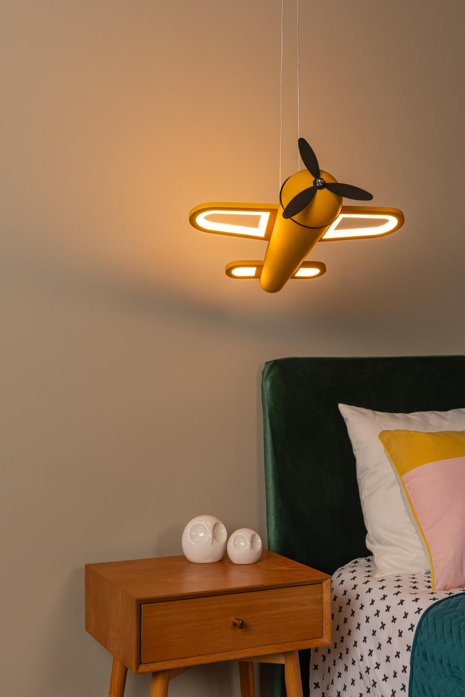 FOKKER - Suspension Chambre d'enfant - LED - 1x28W 2500K - Jaune