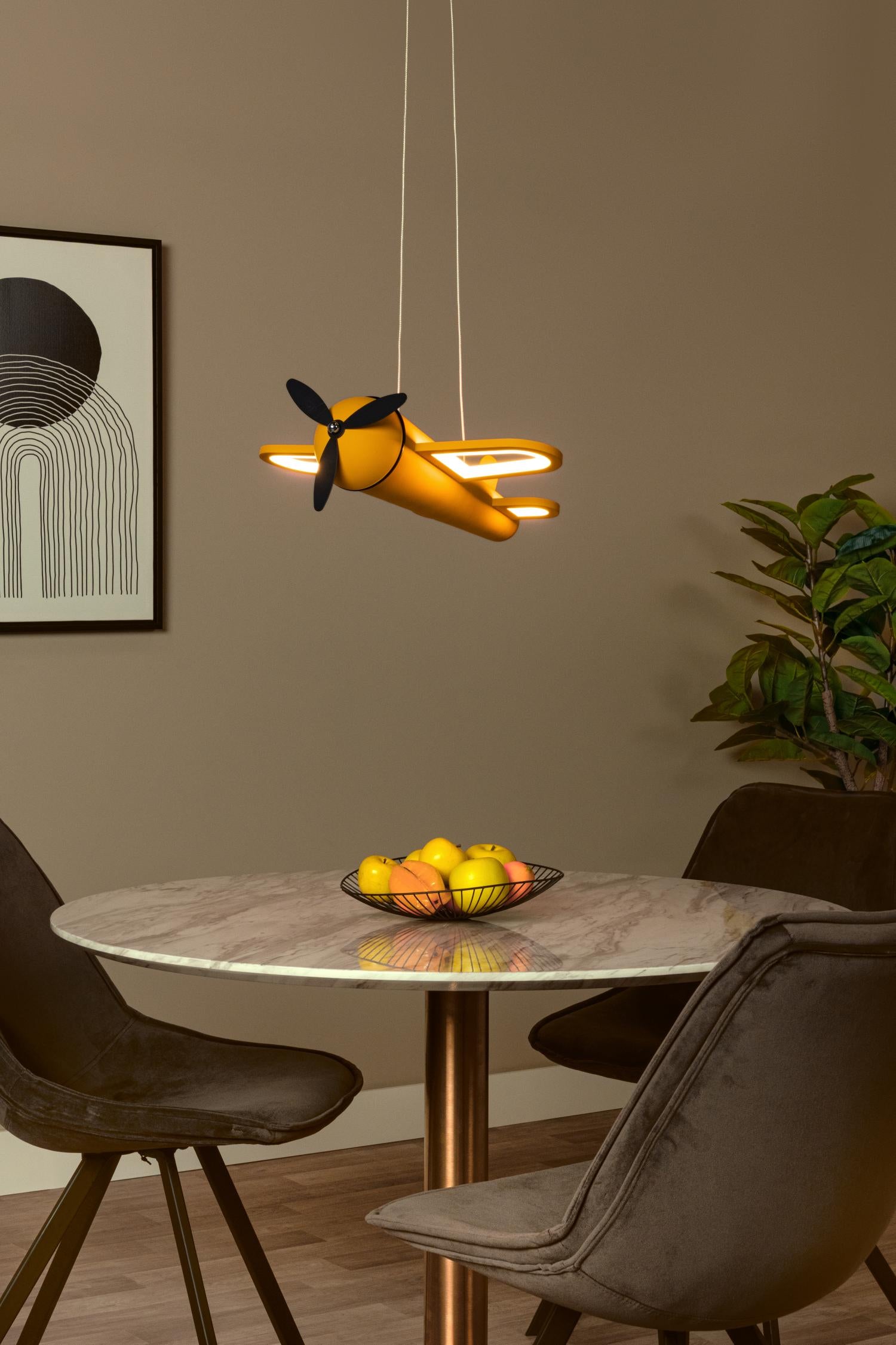 FOKKER - Suspension Chambre d'enfant - LED - 1x28W 2500K - Jaune