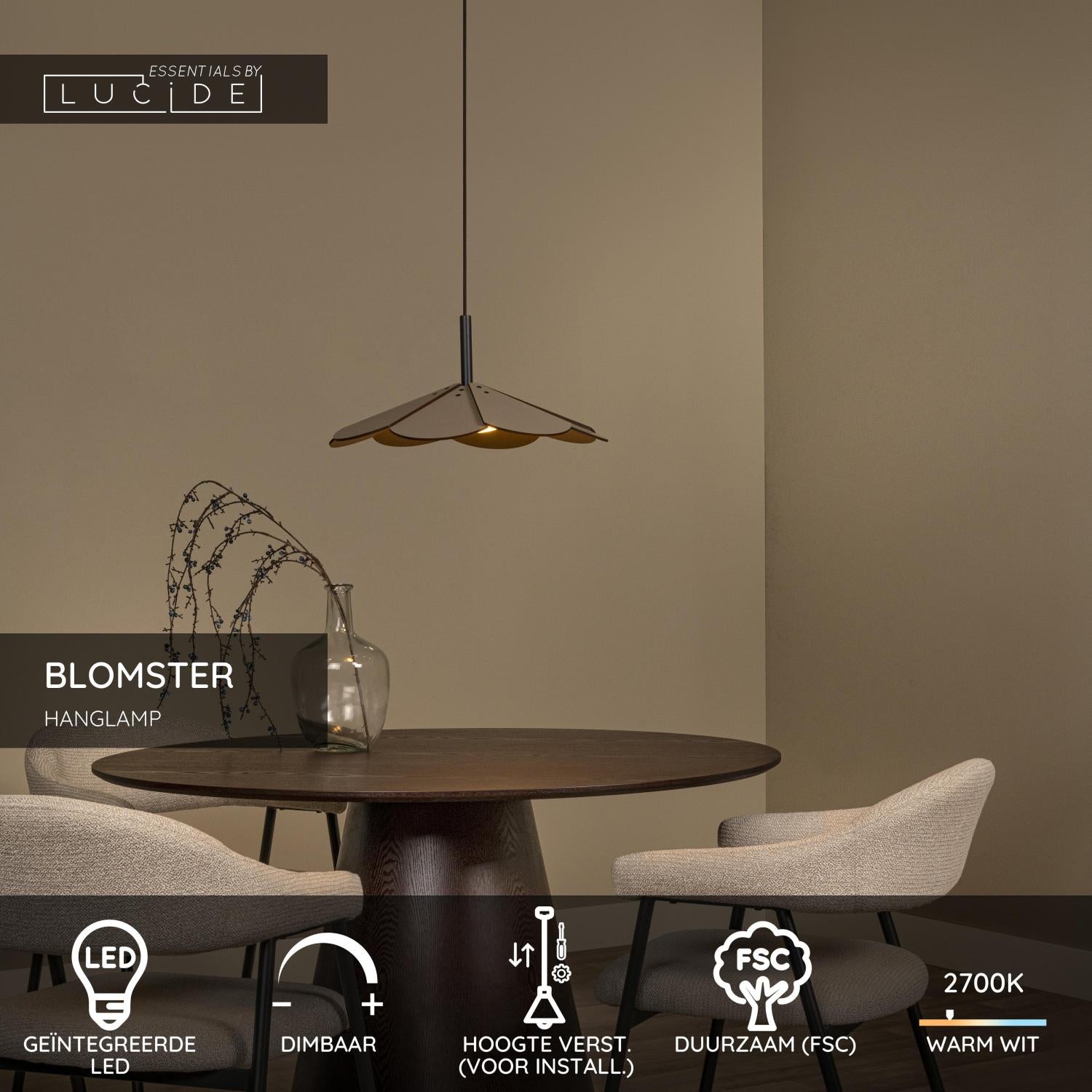 BLOMSTER - Hanglamp - Ø 47 cm - LED Dimb. - 1x9W 2700K - Taupe | Essential