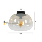 Ceiling lamp Pulse Shaded amber glass - 1-light, diameter 36 cm