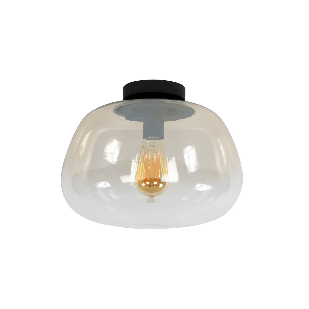 Ceiling lamp Pulse Shaded amber glass - 1-light, diameter 36 cm