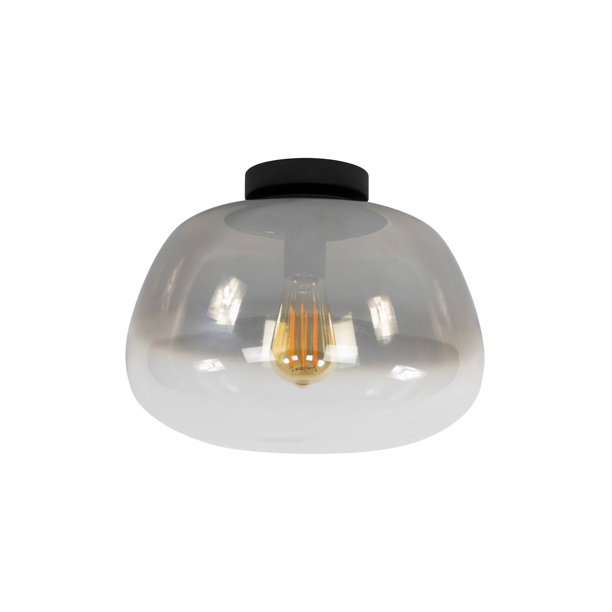 Ceiling lamp Pulse Shaded smoke grey glass - 1-light, diameter 36 cm