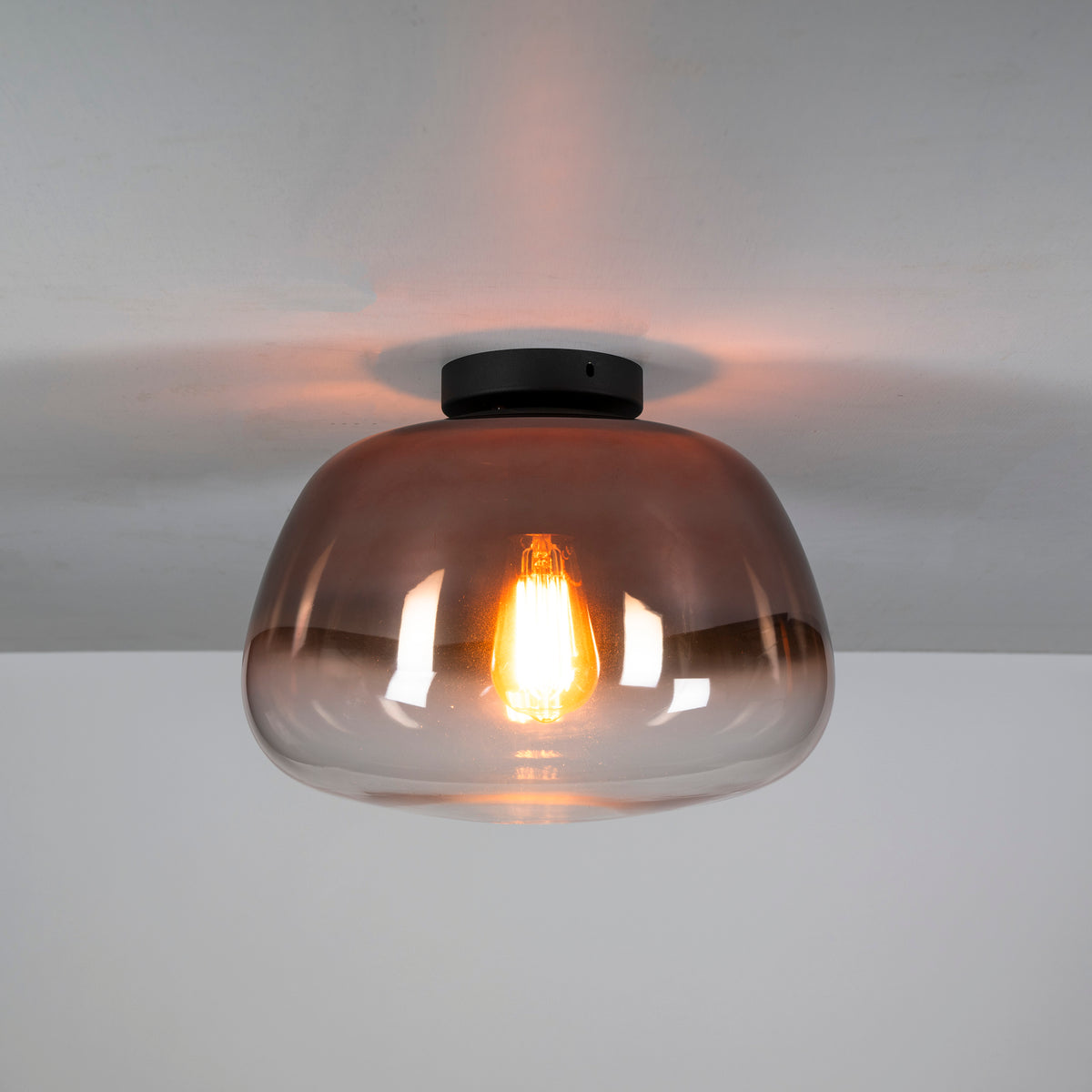 Ceiling lamp Pulse Shaded copper glass - 1-light, diameter 36 cm