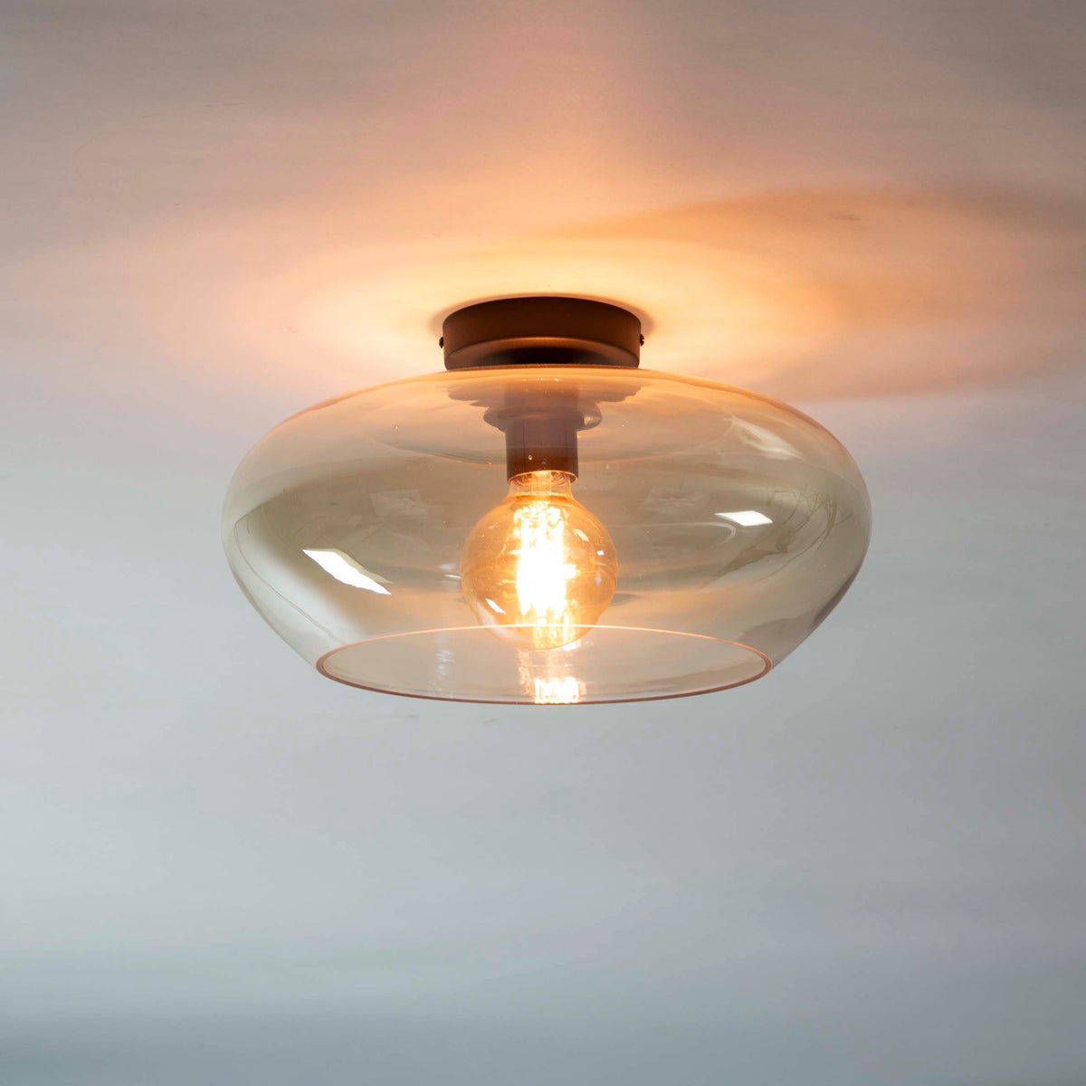 Ceiling lamp Elevate amber glass - 1-light, diameter 40 cm