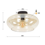 Plafonnier Elevate verre ambré - 1 lumière, diamètre 40 cm