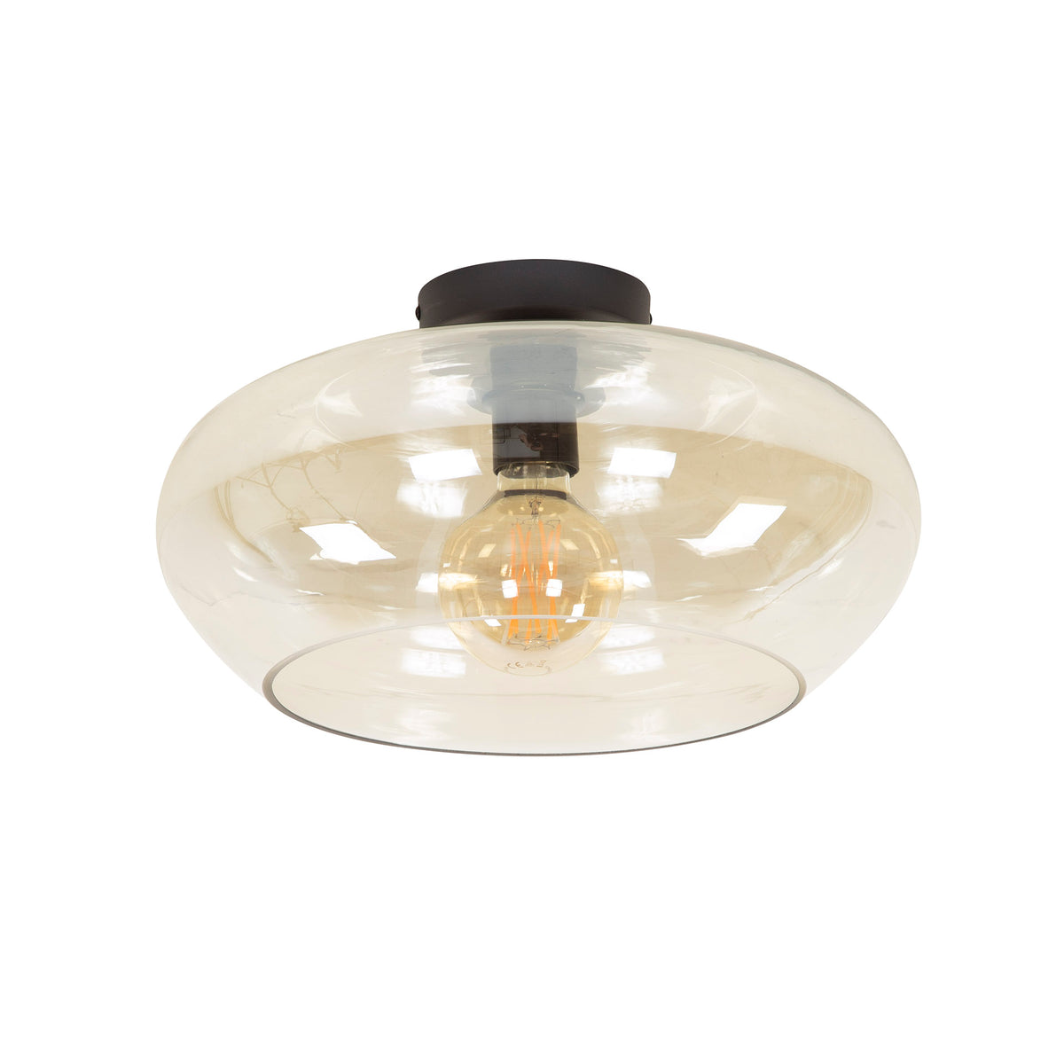 Ceiling lamp Elevate amber glass - 1-light, diameter 40 cm