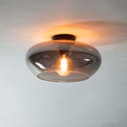 Plafonnier Elevate verre gris fumé - 1 lumière, diamètre 40 cm