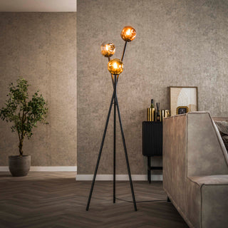 Vloerlamp Molecule artic zwart - 3-lichts, 169 cm hoog