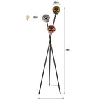 Vloerlamp Molecule artic zwart - 3-lichts, 169 cm hoog