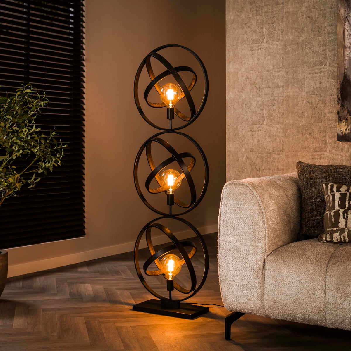 Floor lamp Galaxy artic black - 3-light, 155 cm high