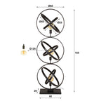 Vloerlamp Galaxy artic zwart - 3-lichts, 155 cm hoog