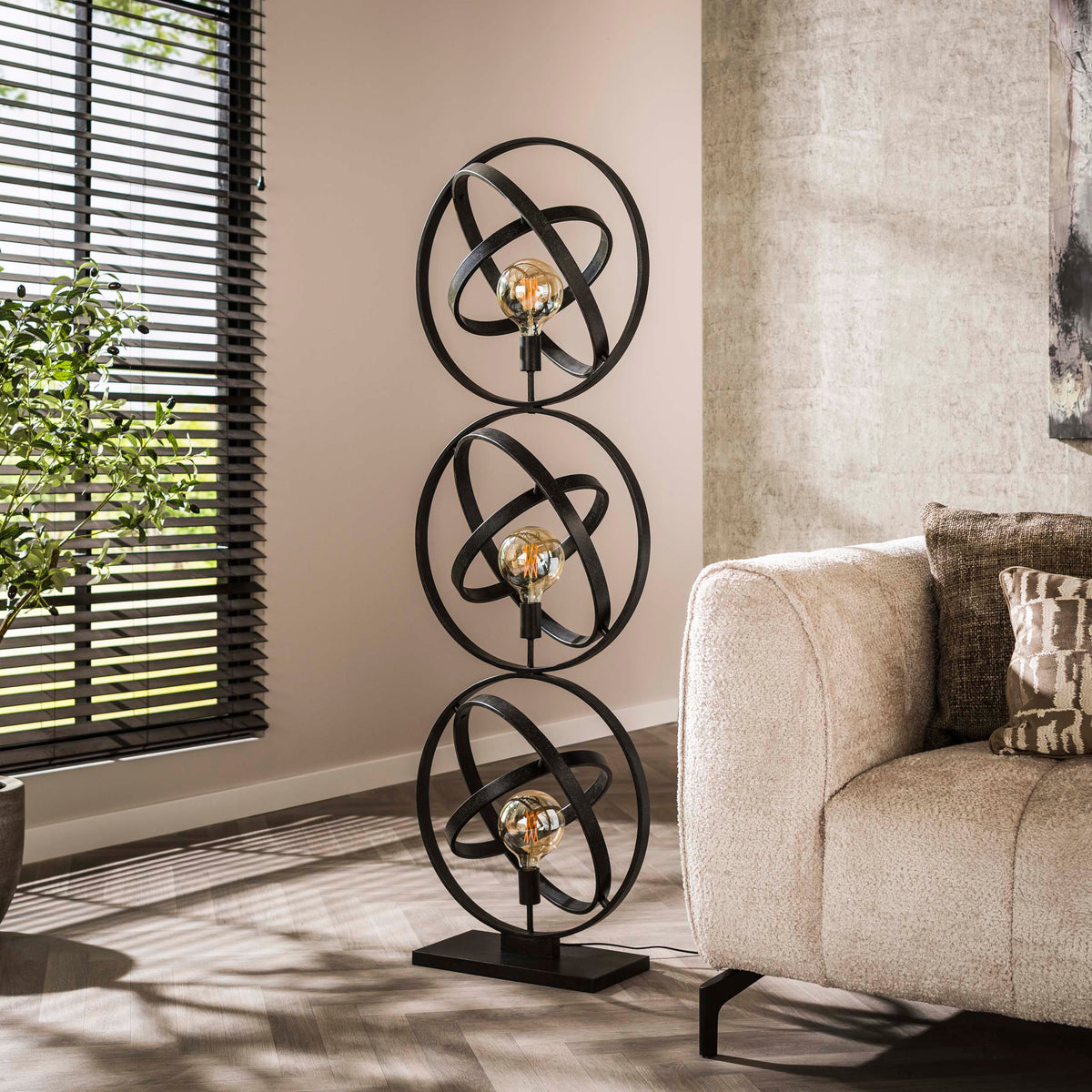Floor lamp Galaxy artic black - 3-light, 155 cm high
