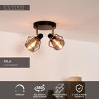 NILA - Spot plafonnier - 2xE14 - Noir