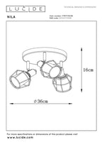 NILA - Ceiling spot - Ø 36 cm - 3xE14 - Black