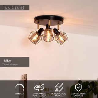 NILA - Ceiling spot - Ø 36 cm - 3xE14 - Black