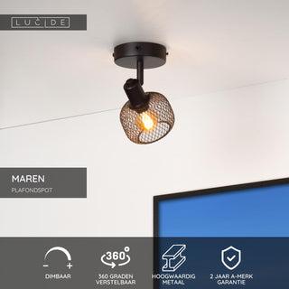 MAREN - Plafondspot - 1xE14 - Zwart