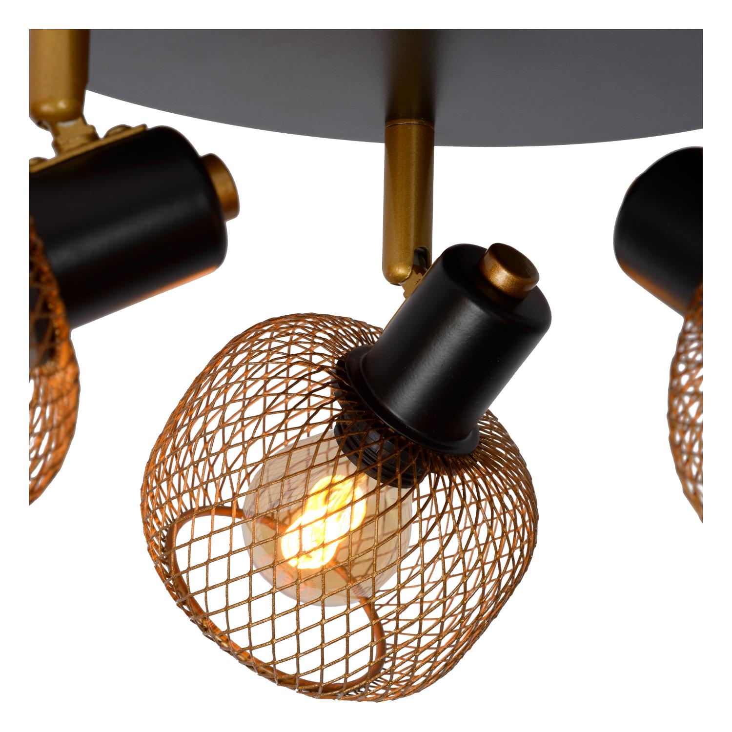 MAREN - Plafondspot - Ø 37 cm - 3xE14 - Mat Goud / Messing