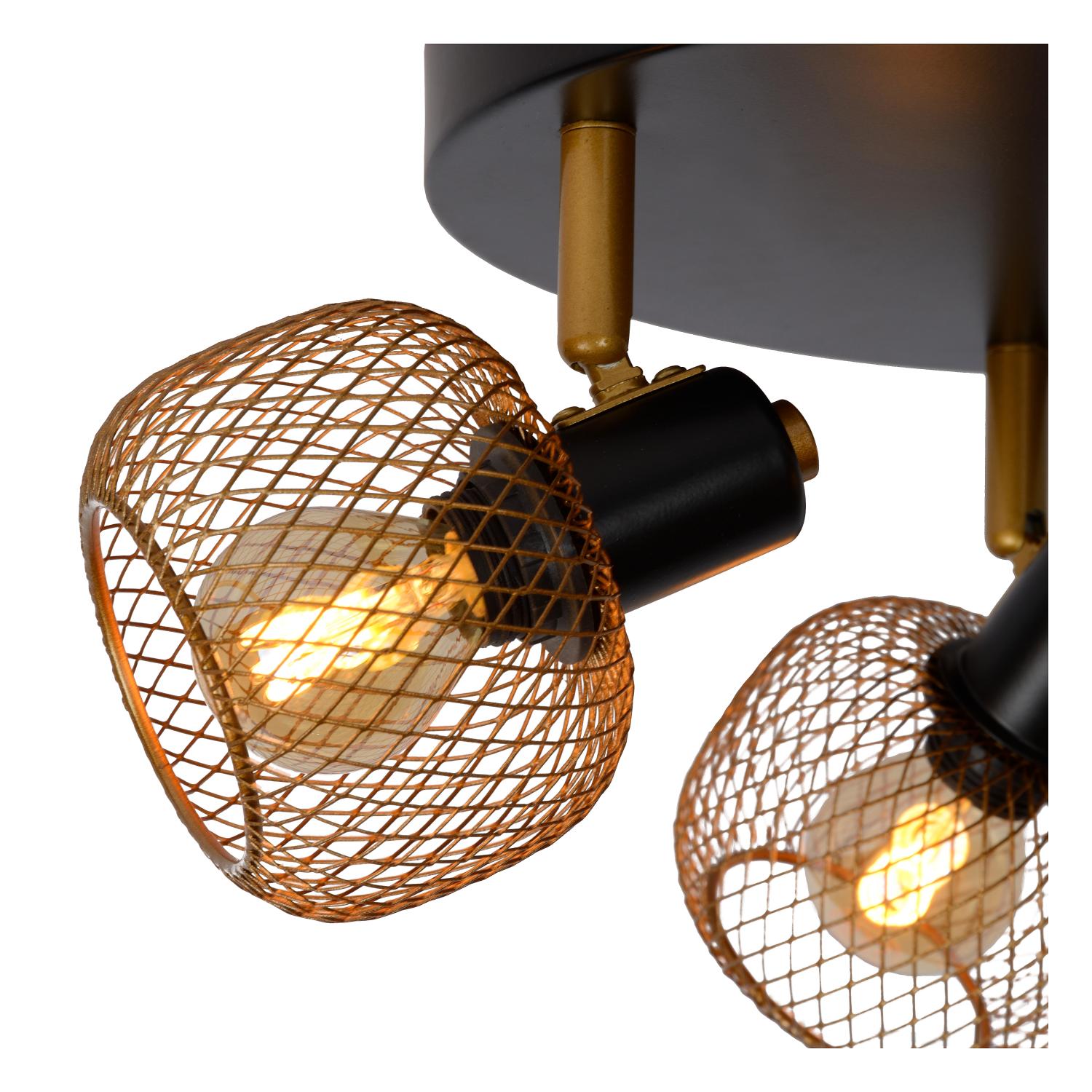 MAREN - Plafondspot - Ø 37 cm - 3xE14 - Mat Goud / Messing