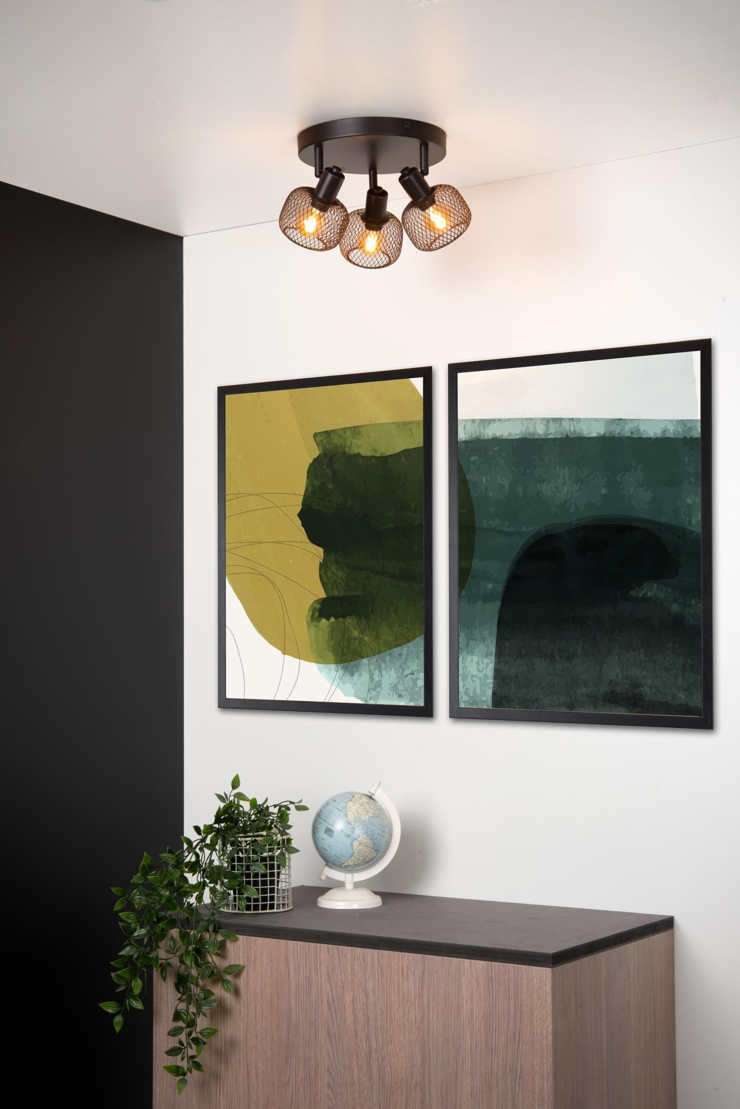 MAREN - Plafondspot - Ø 37 cm - 3xE14 - Zwart