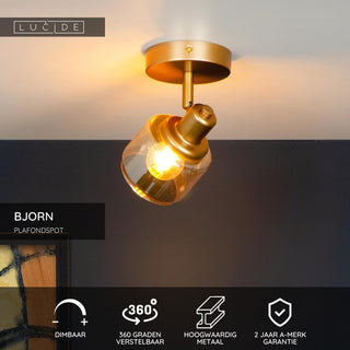 BJORN - Spot plafonnier - 1xE14 - Or mat / Laiton