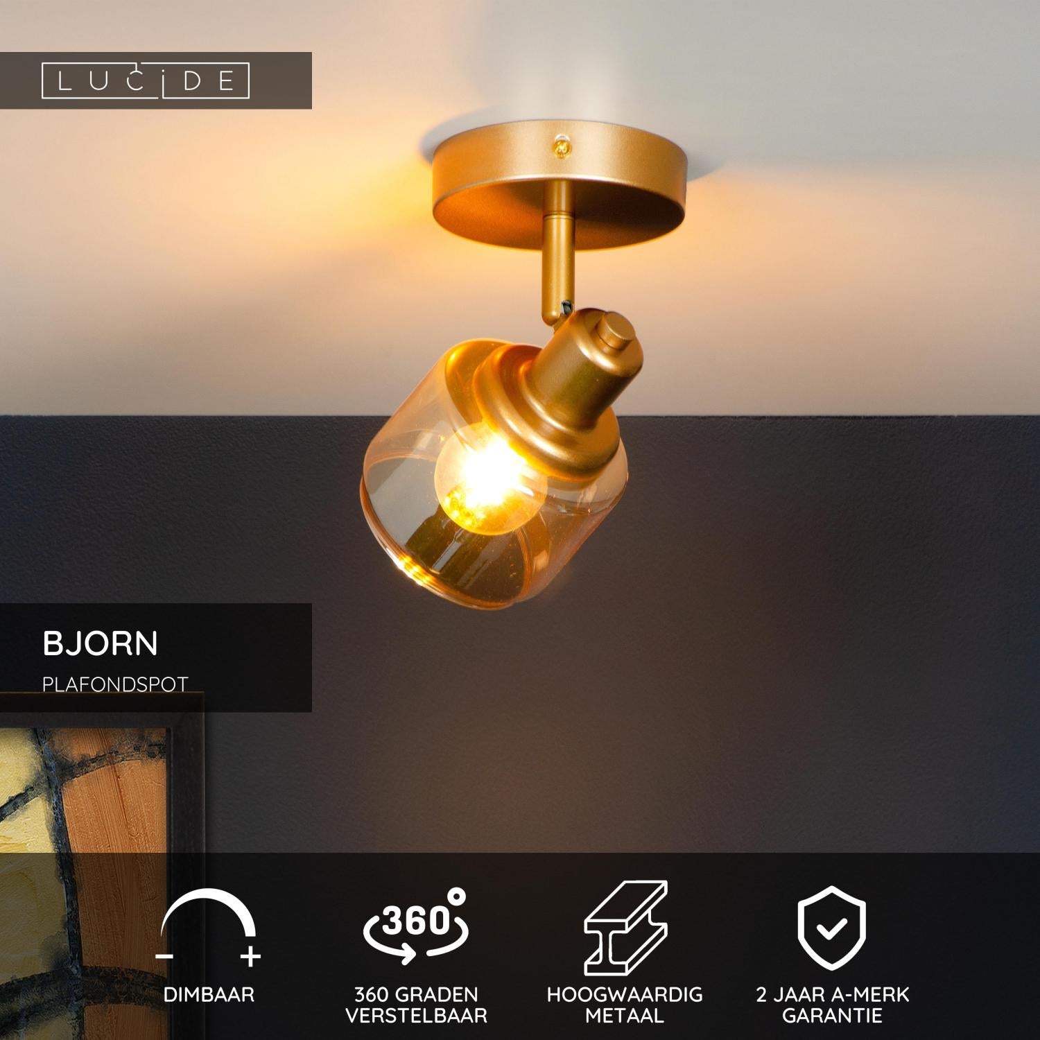 BJORN - Ceiling spot - 1xE14 - Matt Gold / Brass