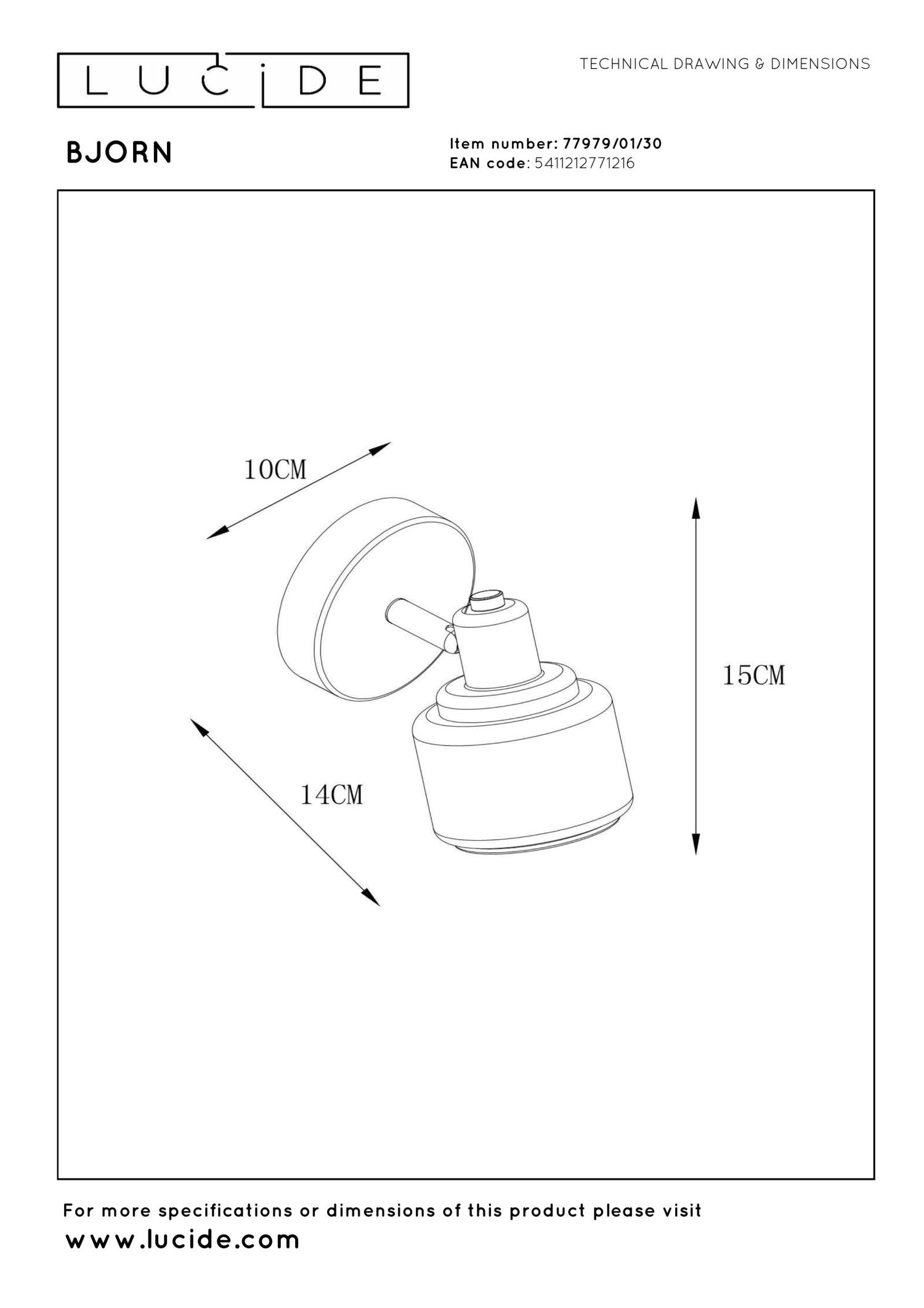 BJORN - Ceiling spot - 1xE14 - Black