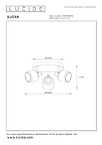 BJORN - Spot plafonnier - Ø 38 cm - 3xE14 - Or mat / Laiton