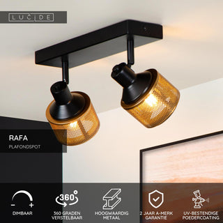 RAFA - Spot plafonnier - 2xE14 - Noir