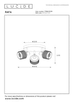 RAFA - Spot plafonnier - Ø 35 cm - 3xE14 - Noir