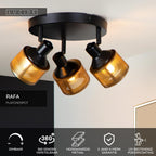 RAFA - Spot plafonnier - Ø 35 cm - 3xE14 - Noir