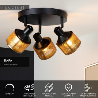 RAFA - Spot plafonnier - Ø 35 cm - 3xE14 - Noir