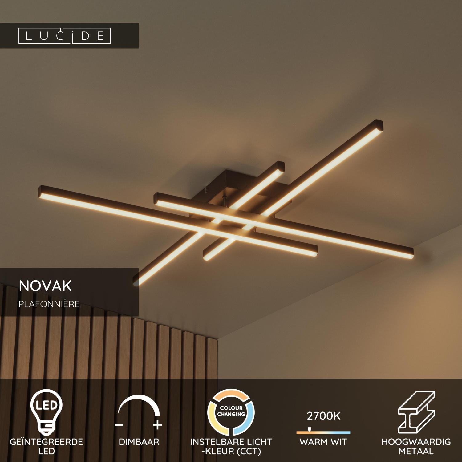 NOVAK - Plafonnier - LED Var. - CCT - 1x42W 2700K/4000K - Noir