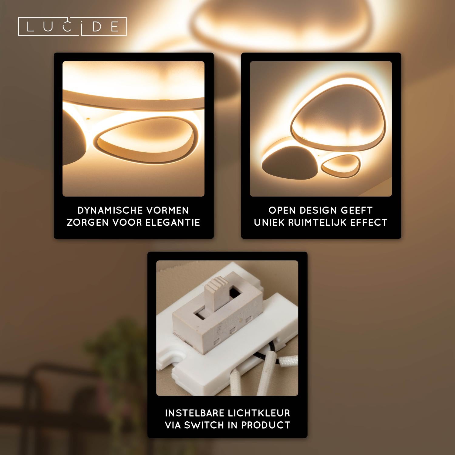 SAMLING - Plafonnière - LED Dimb. - CCT - 1x30W 2700K/4000K - Taupe