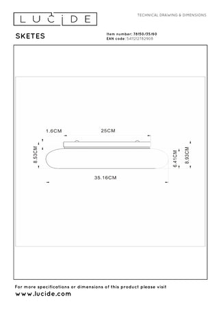 SKETES - Ceiling light - Ø 35.2 cm - LED Dimmable - CCT - 1x18W 2700K/5000K - Transparent
