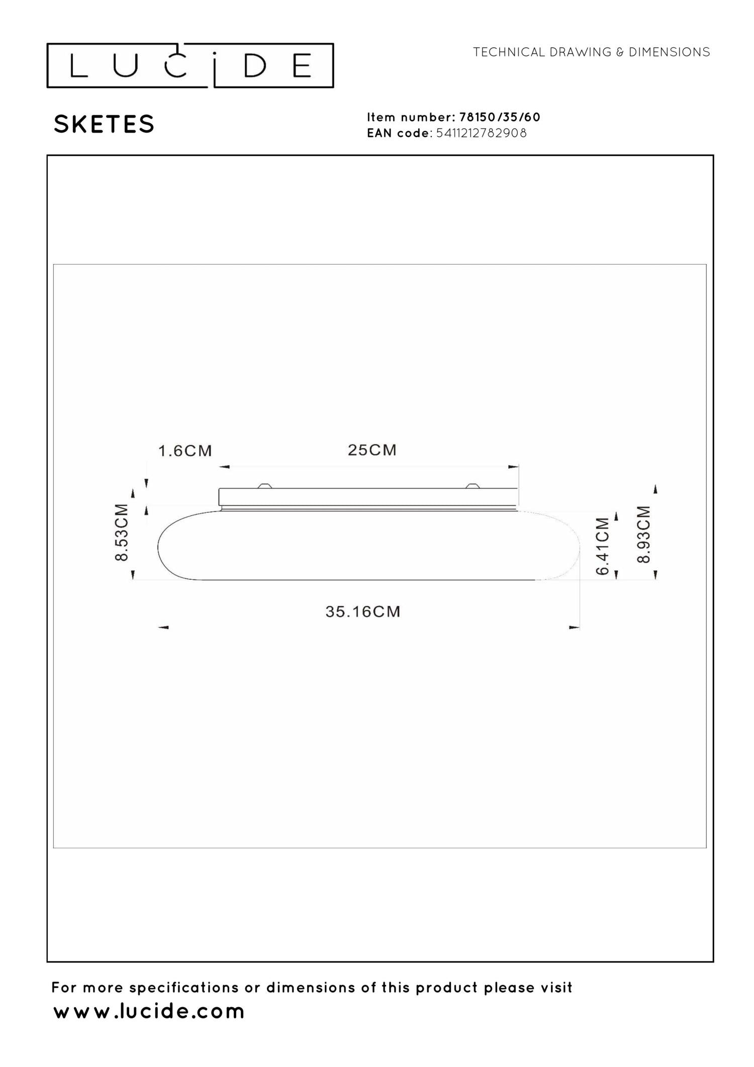 SKETES - Ceiling light - Ø 35.2 cm - LED Dimmable - CCT - 1x18W 2700K/5000K - Transparent