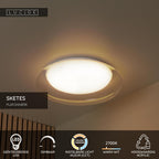 SKETES - Ceiling light - Ø 35.2 cm - LED Dimmable - CCT - 1x18W 2700K/5000K - Transparent