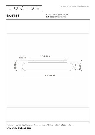 SKETES - Plafonnière - Ø 45,7 cm - LED Dimb. - CCT - 1x24W 2700K/4000K - Transparant